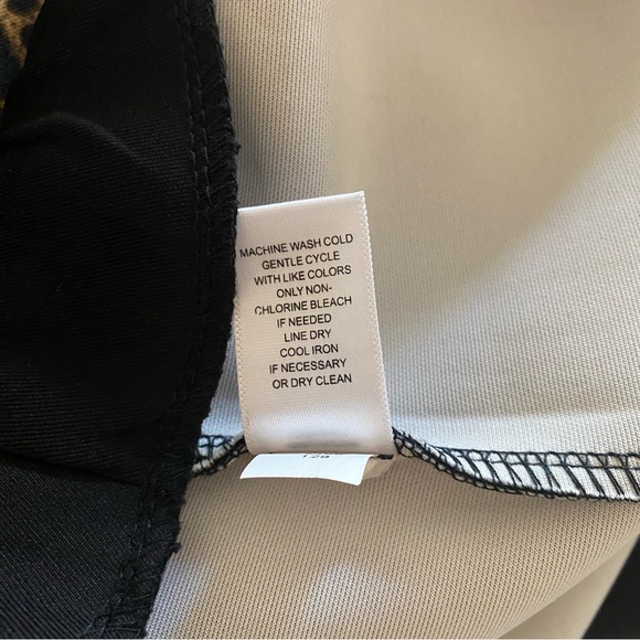 🐆 Black and leopard print pencil skirt. - Picture 9 of 9